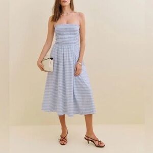 Reformation Kerrie Dress In Crystal Check, brand new, never worn, no flaws.